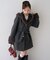 【continuer】フェイクファーフード付きミドルコート