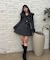 【continuer】フェイクファーフード付きミドルコート