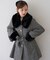 【continuer】フェイクファー付2wayミドルコート