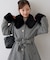 【continuer】フェイクファー付2wayミドルコート