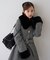 【continuer】フェイクファー付2wayミドルコート