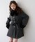 【continuer】フェイクファー付2wayミドルコート