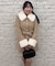 【continuer】フェイクファー付2wayミドルコート