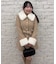 【continuer】フェイクファー付2wayミドルコート
