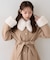 【continuer】フェイクファー付2wayミドルコート