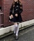 【continuer】フェイクファー付2wayミドルコート