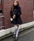 【continuer】フェイクファー付2wayミドルコート