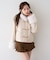 【continuer】フェイクファー付ショートダッフルコート