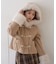 【continuer】フェイクファー付ショートダッフルコート