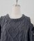 【continuer】ハートケーブル肩開きリボンニットワンピ