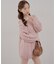 【continuer】ハートケーブル肩開きリボンニットワンピ