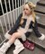 【continuer】【セットアップ対応可】フェイクファー付きデニムスカート