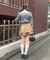 【continuer】衿フェザーケーブルポロニット