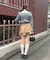 【continuer】衿フェザーケーブルポロニット
