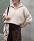 柔らかな肌さわり、ヤクタッチハーフジップニット