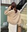 柔らかな肌さわり、ヤクタッチハーフジップニット