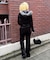 【continuer】セットアップ可能フェイクファー付ベロアパーカー