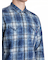 チェック柄インディゴデニムシャツ