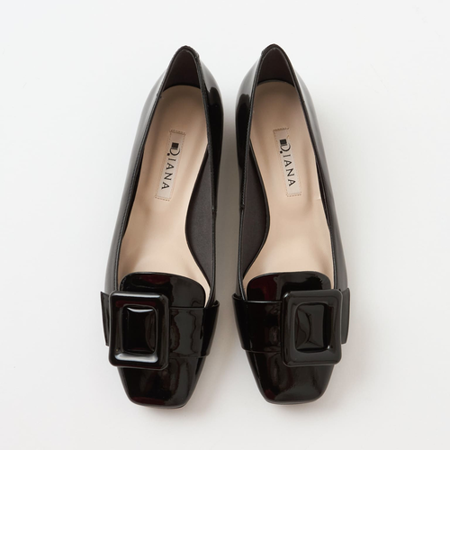 洗練されたバックルデザイン☆スクエアトゥフラット｜ダイアナの