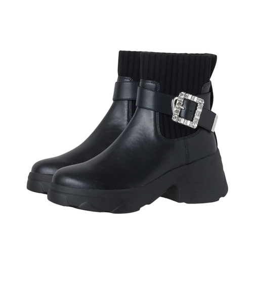 バックルショートブーツ 撥水加工】クリスタルバックルショートブーツ｜ダイアナのアウトレット