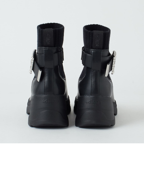 撥水加工】クリスタルバックルショートブーツ｜ダイアナのアウトレット