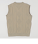 *SHIPS: 7ゲージ ケーブル編み Vネック ニット ベスト