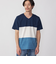 SHIPS: スペック ワイドボーダー/パネル Vネック Tシャツ