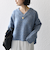 *〈手洗い可能〉Vネック スリット メランジ プルオーバー ◇