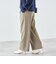 〈手洗い可能〉ウールライク ウエスト タック パンツ