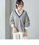 【SHIPS別注】onit:〈洗濯機可能〉ディープ Vネック ロング スリーブ TEE ◇