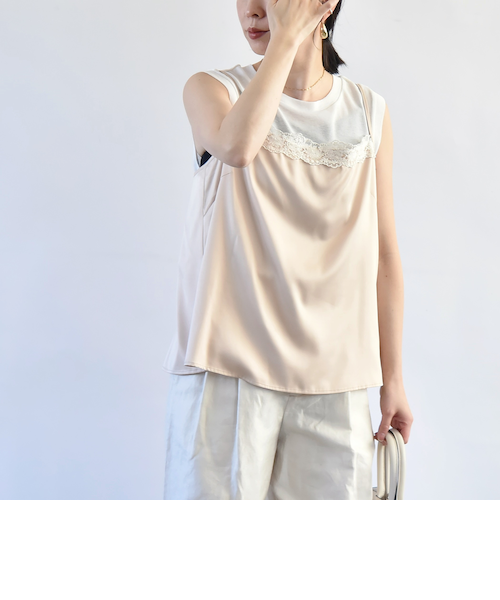 定価:13,650円　LES HALLES  素敵なデザイン　キャミソール　新品 大きいサイズ＞フェザー花柄デザインキャミソールワンピース