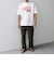 【SHIPS any別注】HANDTEX: NOT AMERICAN FOOD？ ロゴ プリント Tシャツ◇