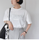 quaranciel:〈洗濯機可能〉クルーネック コットン ロゴ プリント TEE