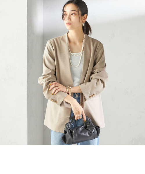 手洗い可能〉Asami 麻調合繊 カラー レス ジャケット 2