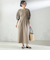 〈手洗い可能〉シアー スリーブ 切替 ジャージー ワンピース