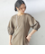 〈手洗い可能〉シアー スリーブ 切替 ジャージー ワンピース