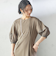 〈手洗い可能〉シアー スリーブ 切替 ジャージー ワンピース
