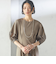 〈手洗い可能〉シアー スリーブ 切替 ジャージー ワンピース