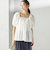 〈手洗い可能〉ストレッチ タフタ ウエスト ギャザー ブラウス