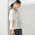 〈手洗い可能〉ストレッチ タフタ ウエスト ギャザー ブラウス