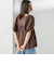〈手洗い可能〉ストレッチ タフタ ウエスト ギャザー ブラウス