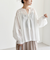 quaranciel:〈洗濯機可能〉シアー ギャザー クルーネック シャツ ブラウス