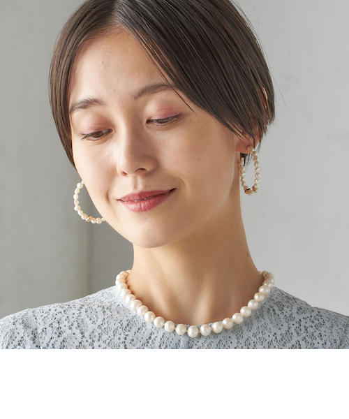 ゴールドポイント 淡水パール フープ ピアス｜シップス