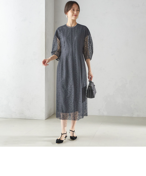 新品　既製品　120＊102 2枚組　グレー　一体型　レース付き　アジャスター 手洗い可能〉レース ワンピース｜シップス アウトレットのアウトレット