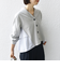 【WEB限定】〈手洗い可能〉布帛 コンビ Vネック カーディガン