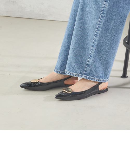 THE ATTICO◆Cloe レザー スリングバック フラットシューズ 2WAY バックル スリング バック フラット シューズ｜シップス