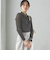 〈手洗い可能〉シアー リブ 長袖 ポロ ニット