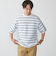 SHIPS:〈手洗い可能〉Amossa(R) メッシュ ボーダー ニット Tシャツ