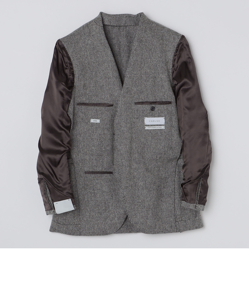 SHIPS別注】CARUSO: ワイドラペル ヘリンボーン ツイード ジャケット