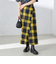 チェック フリンジ スカート